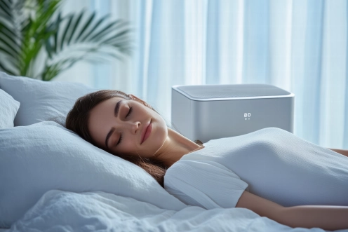 sleeping next to home air purifier