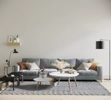 Scandinavian Style Living Room Interior With Furniture